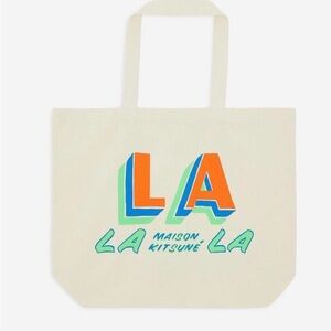 Maison Kitsuné x Ben Klevay Exclusive Cream Fabric Canvas Tote Bag